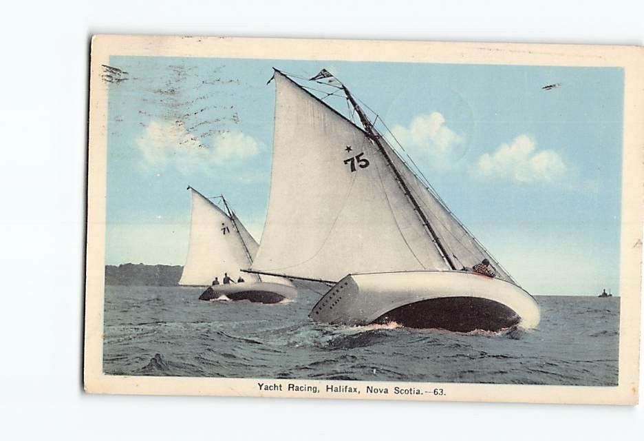 Postcard Yacht Racing Halifax Nova Scotia Canada