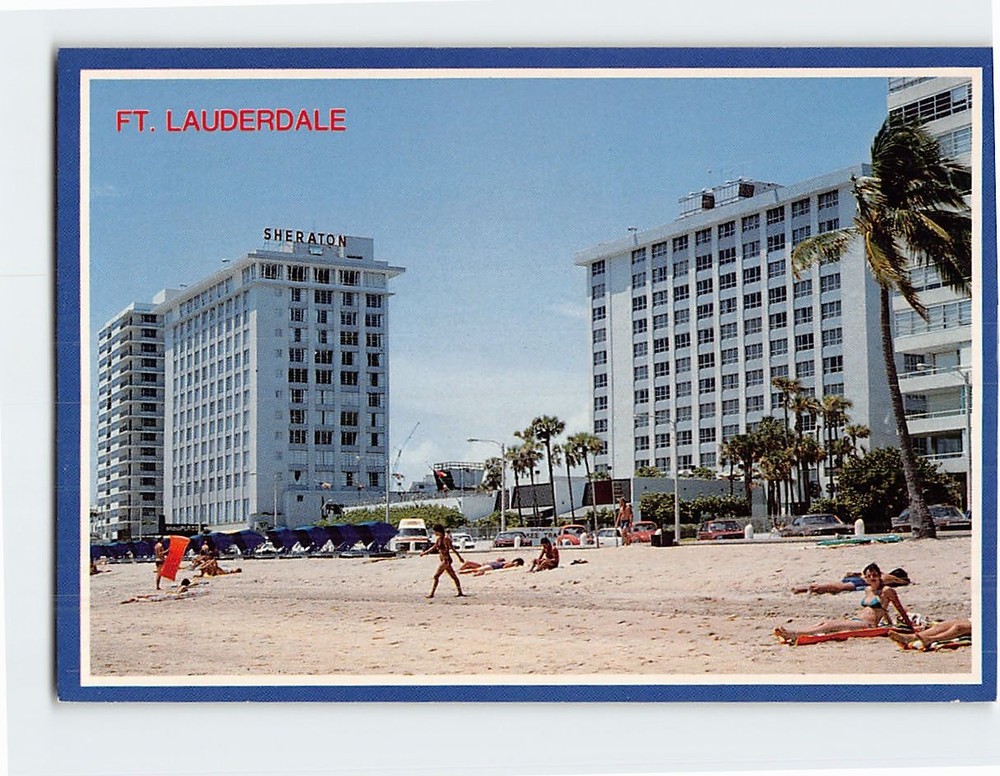 Postcard Beach Scene Fort Lauderdale Florida USA