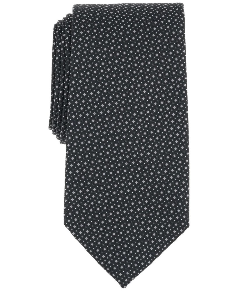 New Mens Michael Kors Black Hammond Medallion Silk Blend Neck Tie Necktie