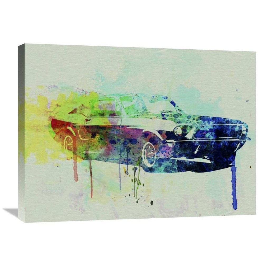 NAXART Studio 'Ford Mustang Watercolor 2' Stretched Canvas  Small