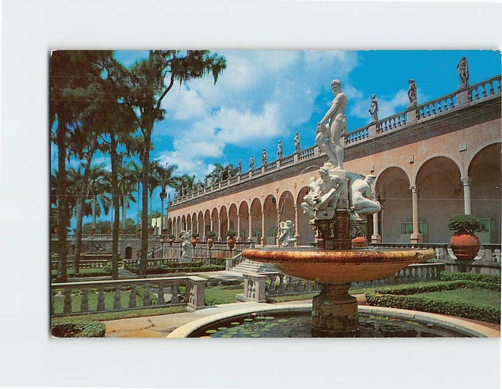 Postcard Fountain of Oceanus Ringling Museum of Art Sarasota Florida USA