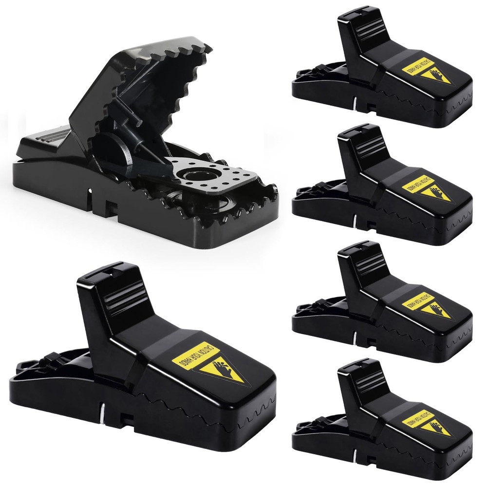 6 Pack Mouse Traps Indoor for Home,Mice House,Reusable 6, black