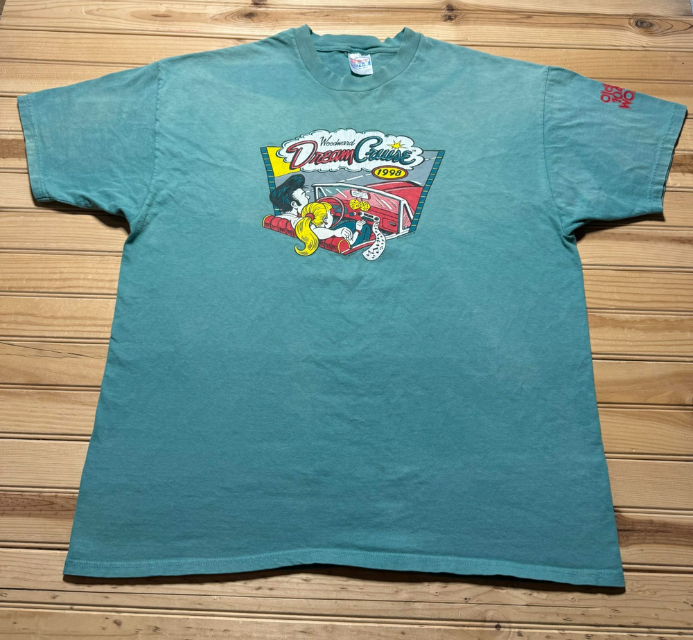 Vintage 1998 Woodward Dream Cruise Oldies 104.3 WOMC Detroit Car Show Shirt XXL