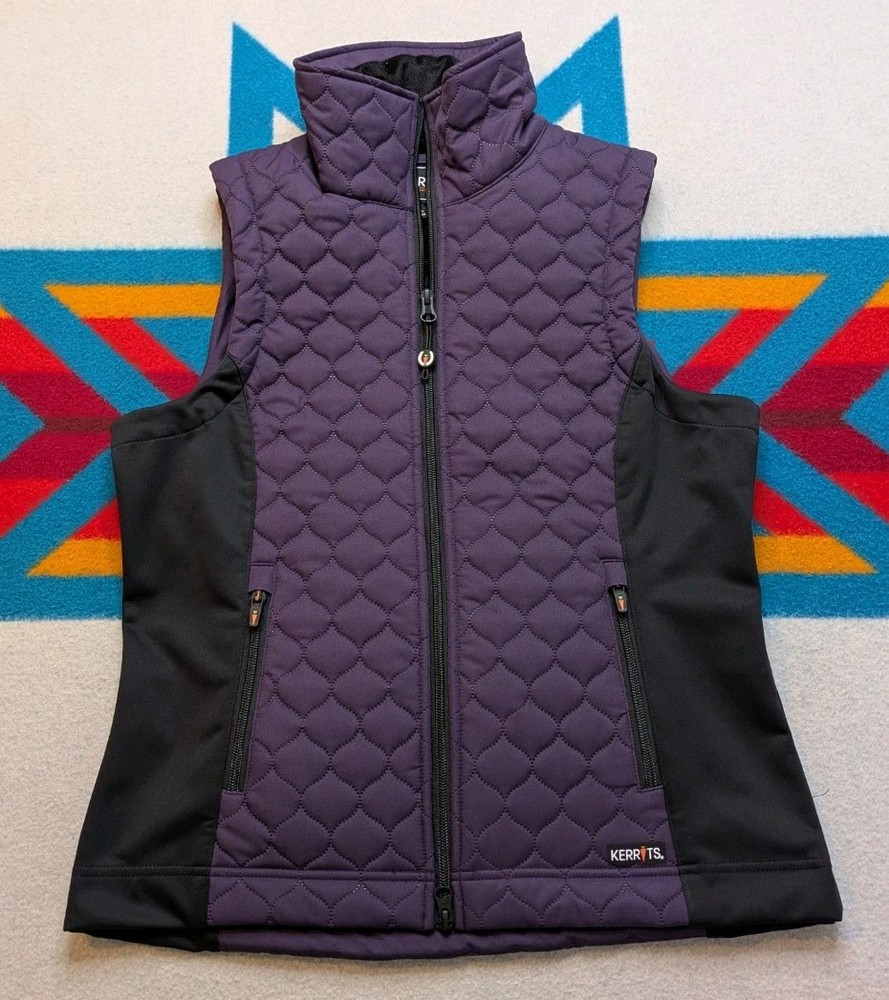 Kerrits Quilted Vest Puffer Jacket Equestrian Riding Acclimate Zip Purple Small