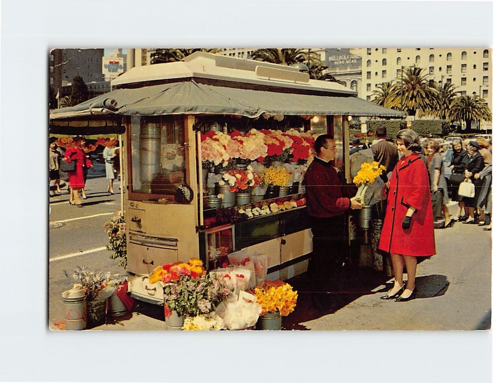 Postcard Street Flower Vendors San Francisco California