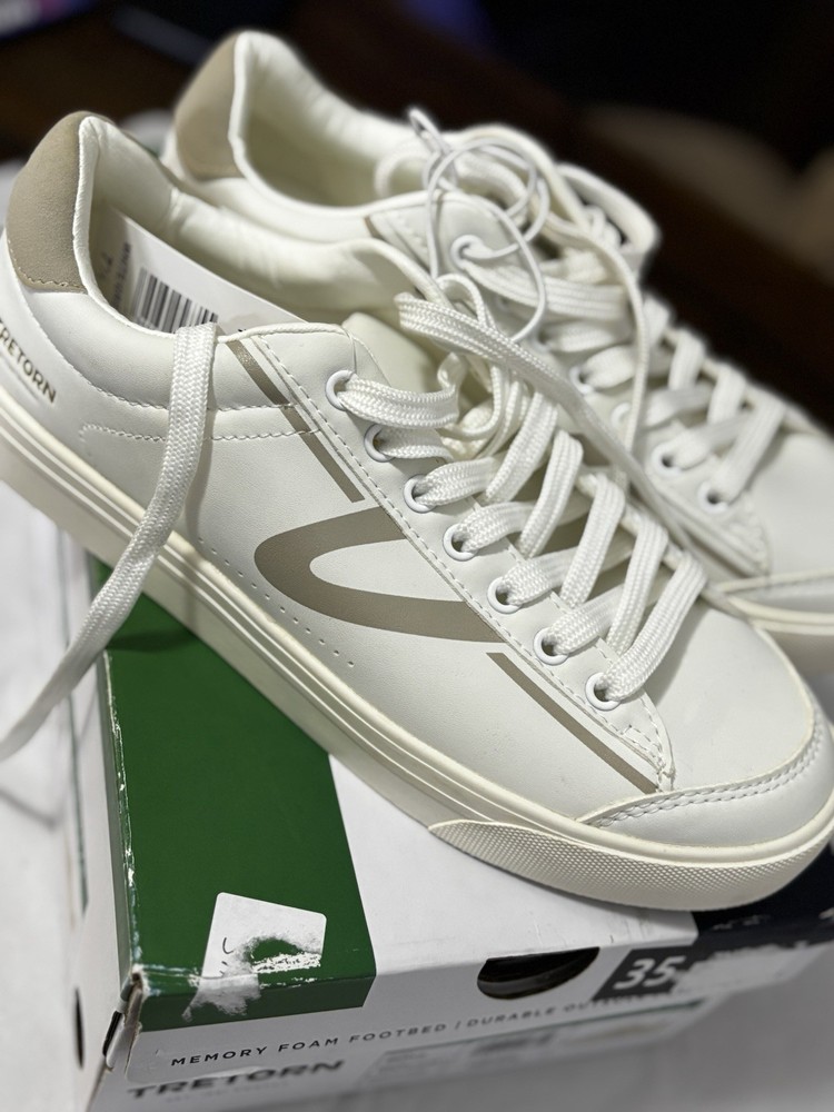 Tretorn Serve Memory Foam Footbed Sneakers Tennis Shoes White/Grey Size 7.5