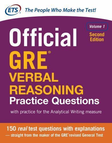 Official GRE Verbal Reasoning Practice Questions, Second Edition, Volume 1, USED