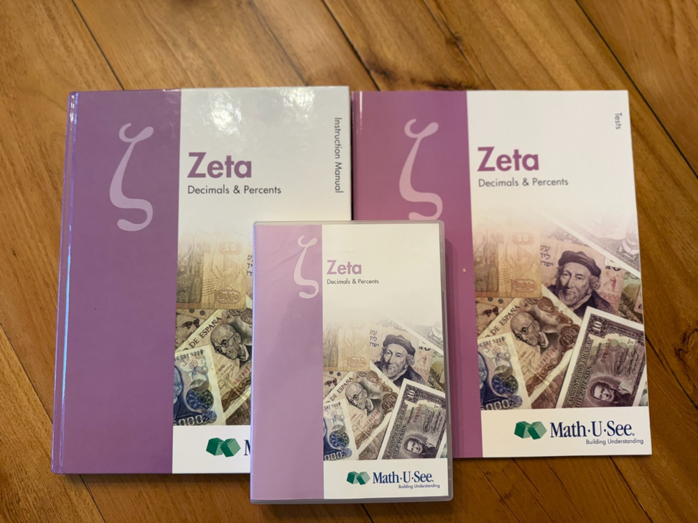 Math-U-See Zeta Decimals and Percents - Tests, Instruction Manual, & DVD