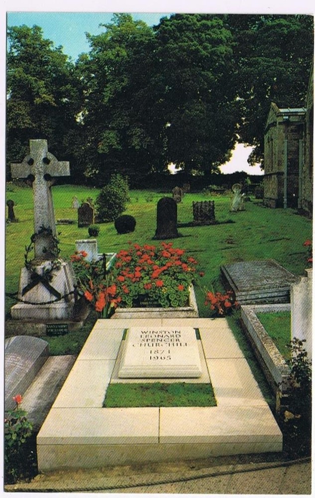 United Kingdom UK Postcard Bladon Churchill Graves Parish Church