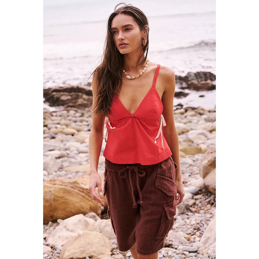 Free People Free-Est Fields Of Love Tank Blouse Top Sleeveless Ruffle M 279121