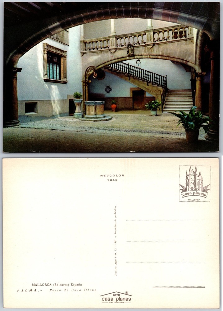 Continental Patio De Casa Olesa Palma Spain Postcard