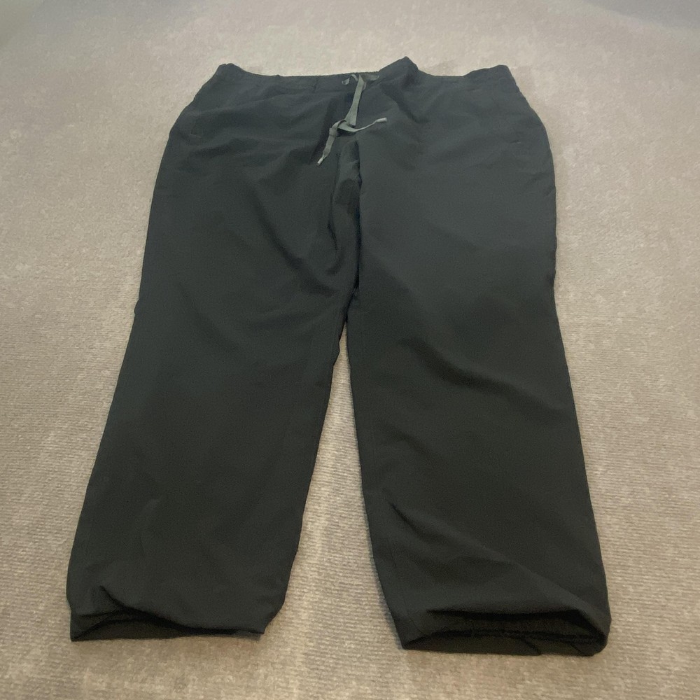 Eddie Bauer Pants Womens 2XL Black Jogger Lined Drawstring Stretch Zip Pocket