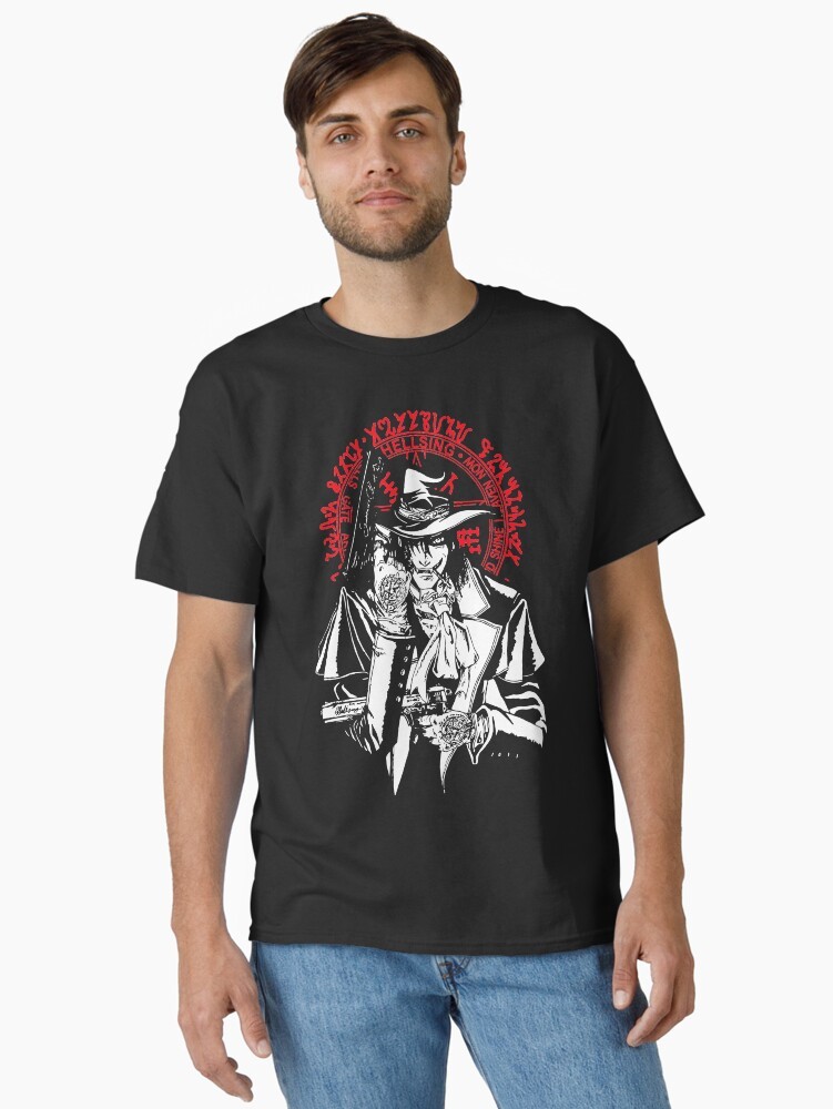 Anime  Hellsing Alucard Gun Japanese Style Black T-Shirt Size S-5XL