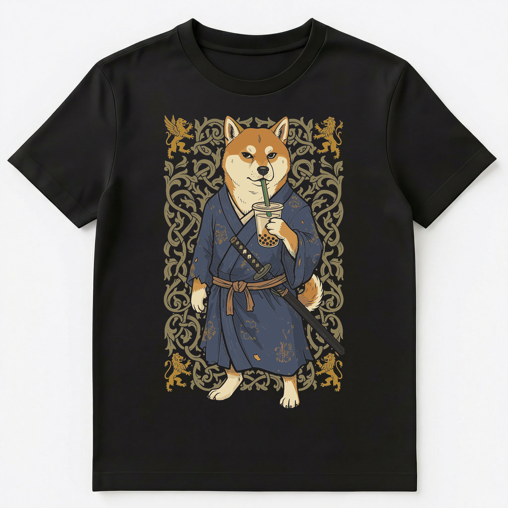 Shiba Inu Owner Boba Tea Samurai Dog Lover Unisex T-Shirt