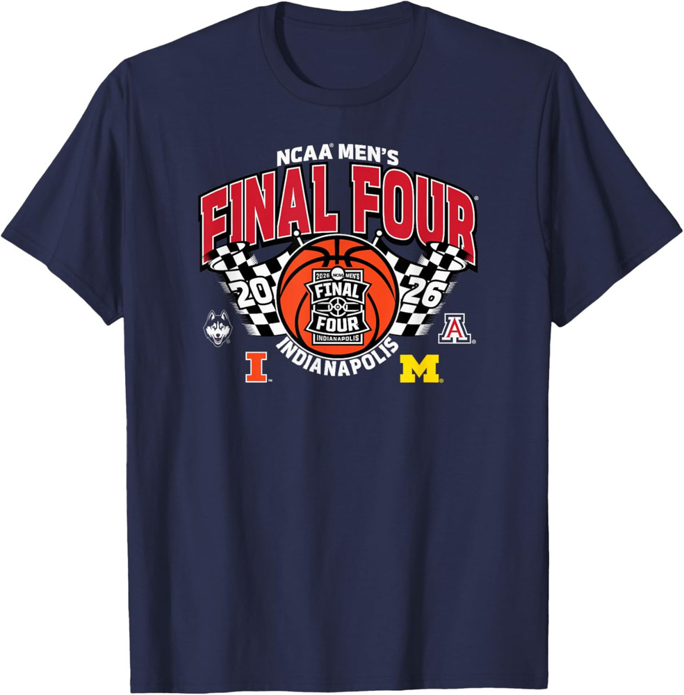 NCAA Final Four 2026 Men's Basketball Indy 4-Team Logo Navy T-Shirt