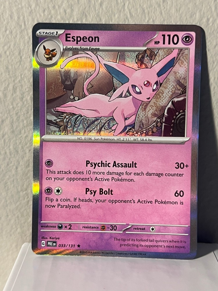Espeon 033/131 Holo Rare Prismatic Evolutions Pokemon Near Mint