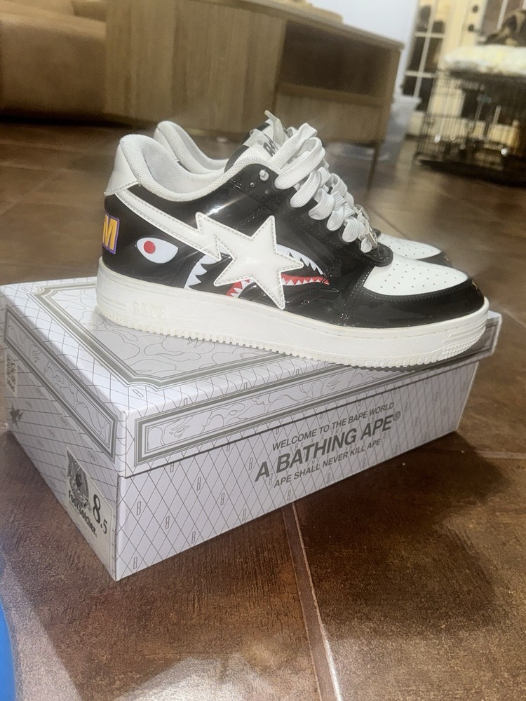 A Bathing Ape Sta Low Color Block Shark Black Size 8.5