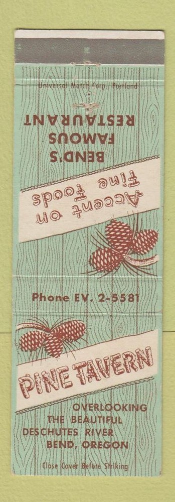 Matchbook Cover - Pine Tavern Bend OR restaurant