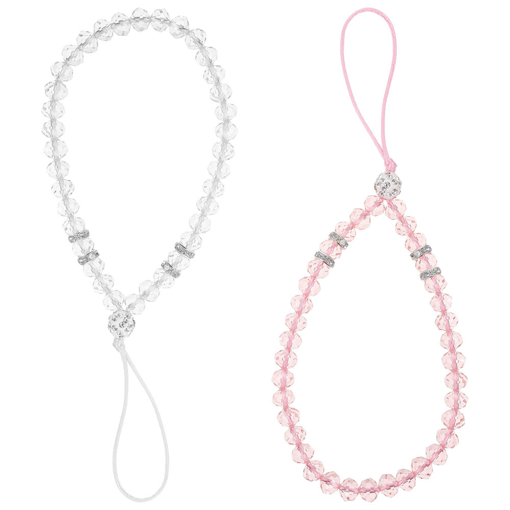 2 Pink Cell Phone Chains Strap for Women Elegant Case Accessory