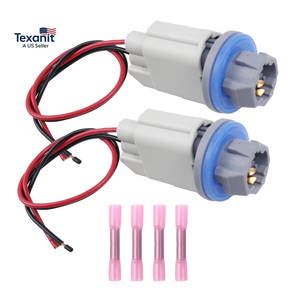 AL8Z-13411-B 2Pcs Rear License Plate Lights Connector Socket & Plug Harness Kit