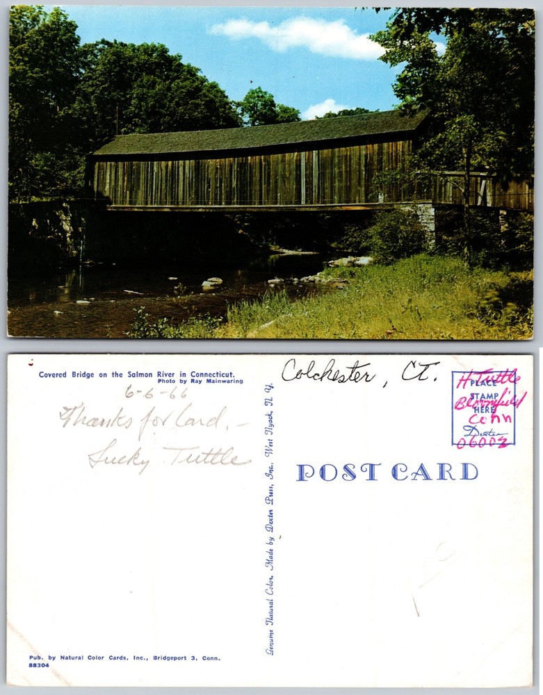 Colchester CT Covered Bridge Postcard