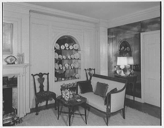 C.G. Michalis, residence at 800 Park Ave., New York. Living room corner