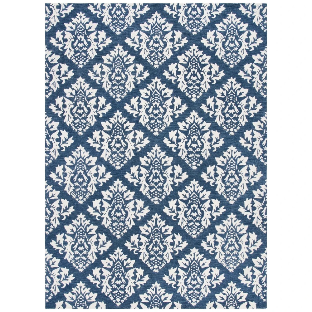 Hand Tufted   Handmade Blue / Ivory Rug