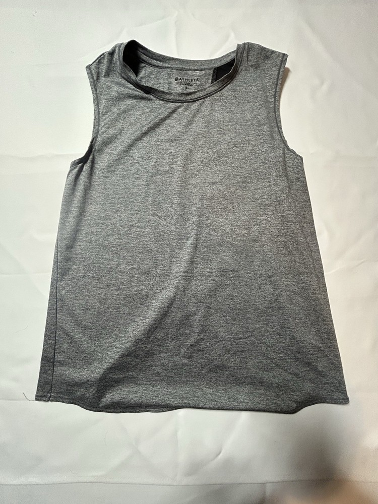 Athleta Women's Gray Sleeveless Crew Neck Stretch Activewear Tank Top Size S
