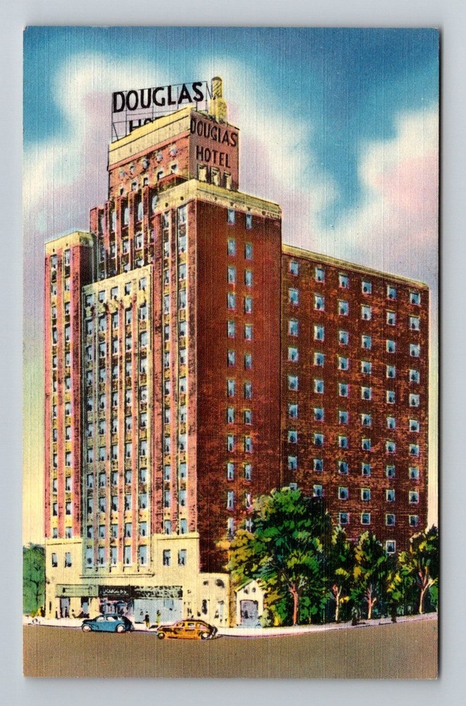 Newark NJ-New Jersey Douglas Hotel Tall Brick Highrise Downtown Vintage Postcard