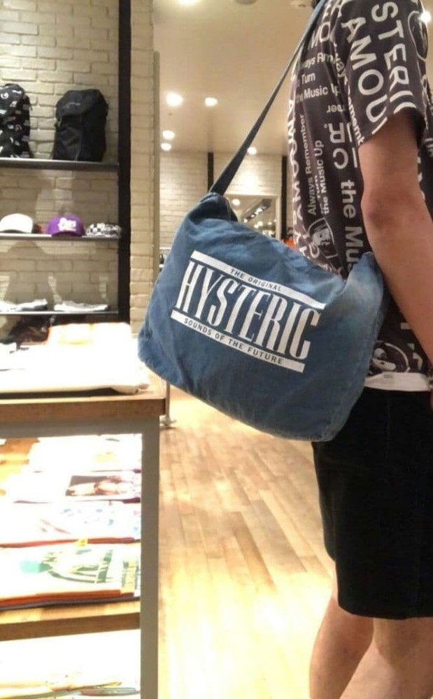 Hysteric Glamour Denim Tote Bag Blue Vintage Distressed Casual Shoulder