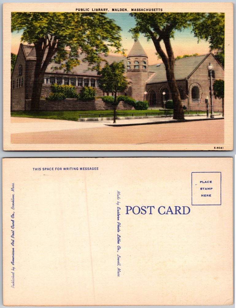 Public Library Malden Massachusetts Postcard
