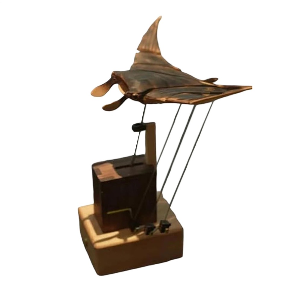 Handmade Wooden Manta Ray Automaton DIY Craft Kit for Adults Unique Desk Decor