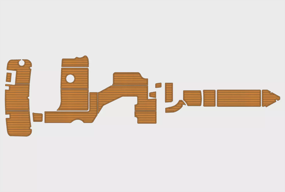 2004 Rinker 270 Fiesta Vee Swim Platform Cockpit  EVA Foam Teak Deck Floor Mat