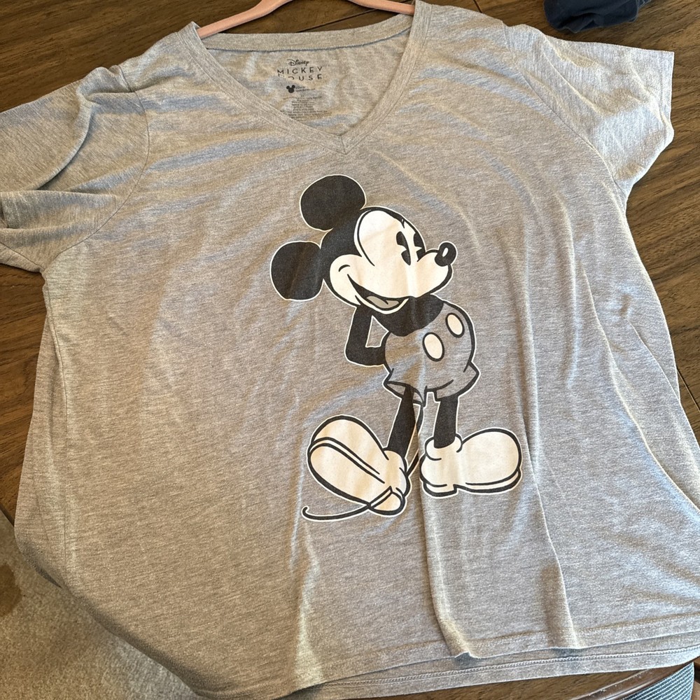 Mickey Mouse T-Shirt, Officially Licensed Disney Gray Graphic T-Shirt, Heather