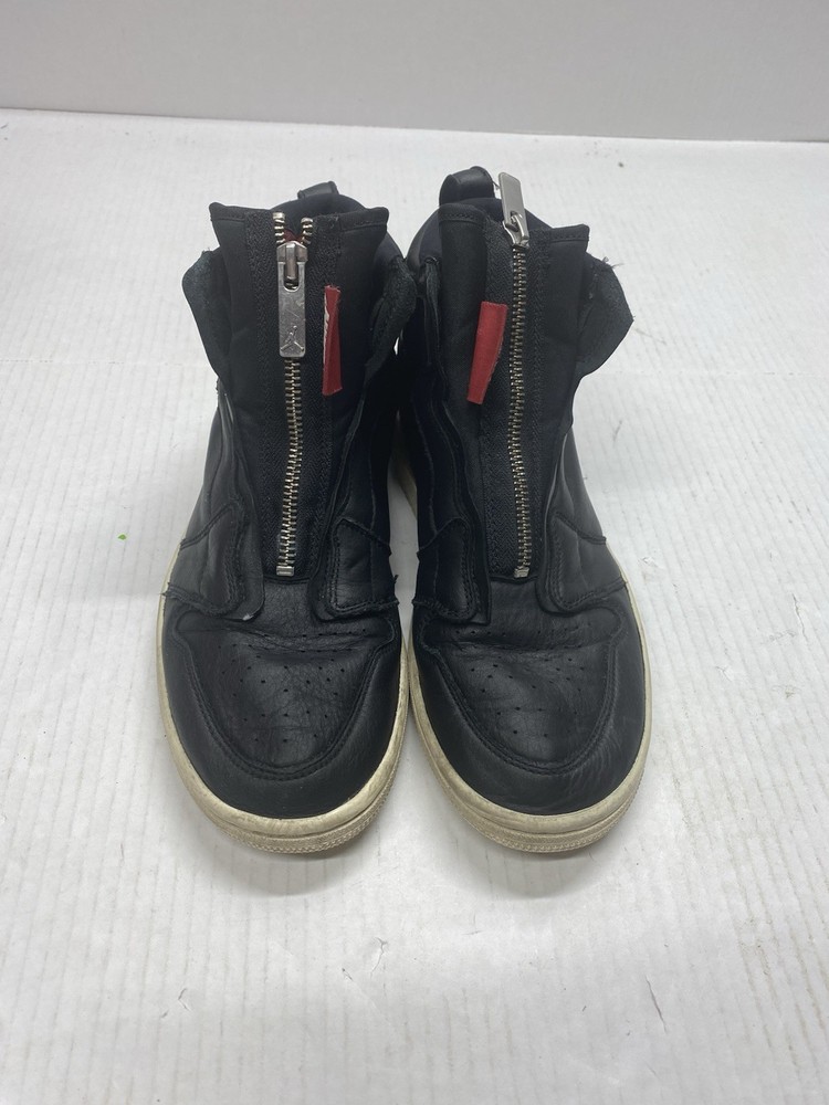 Nike Womens Air Jordan 1 Sneakers Shoes Black AT0575-006 Walking Leather Zip 7.5