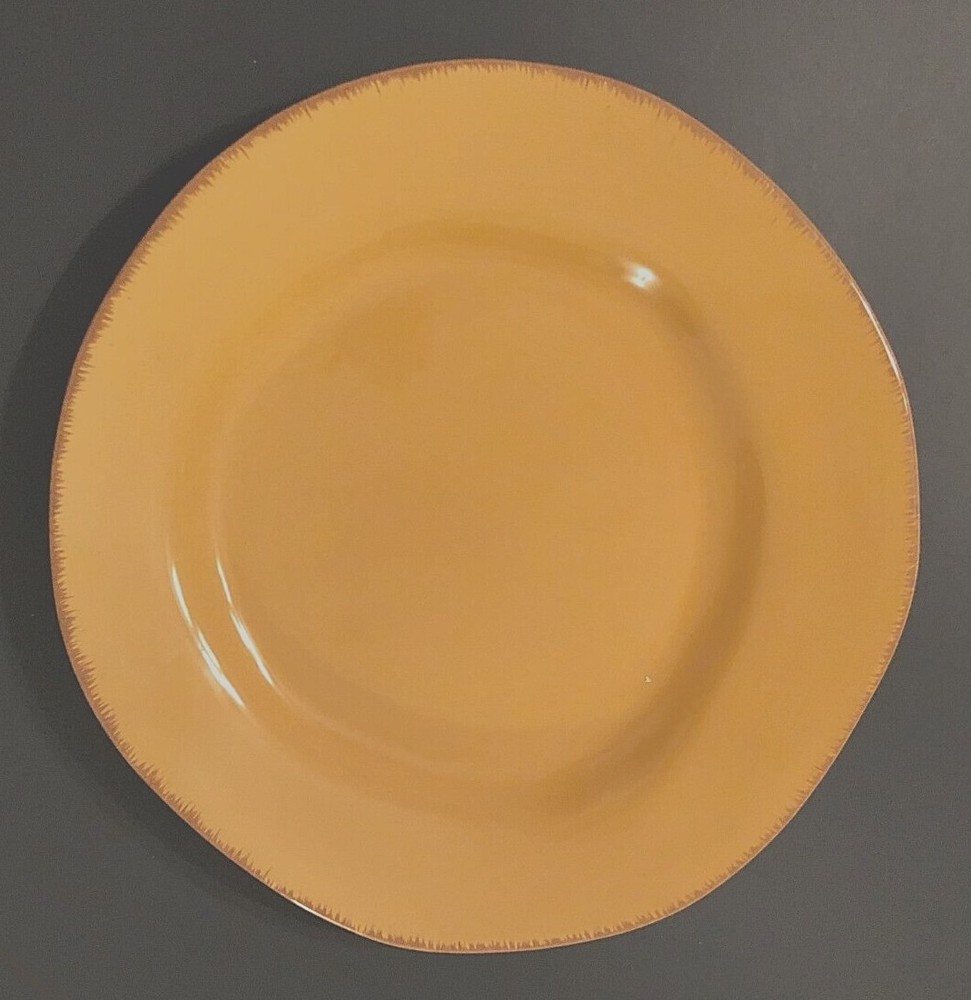 Pier 1 Earthenware Honey Gold Asymmetrical Dinner Plate 11.5 Inch  