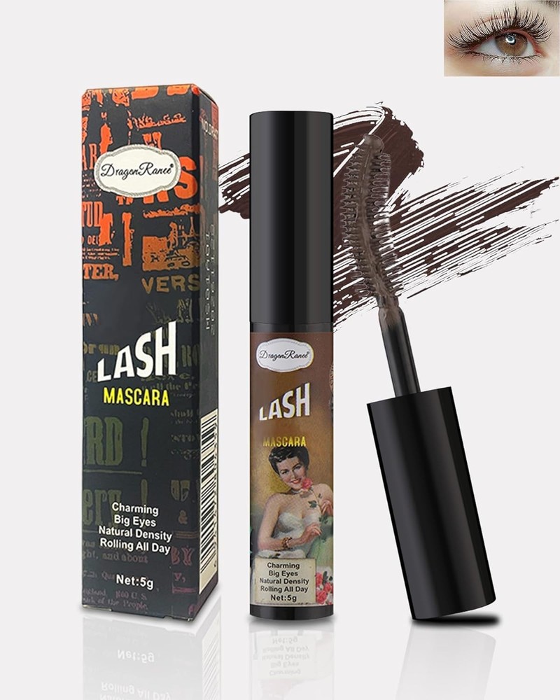 Waterproof Brown Mascara for Voluminous Length & Curl No Clumping Long Wear