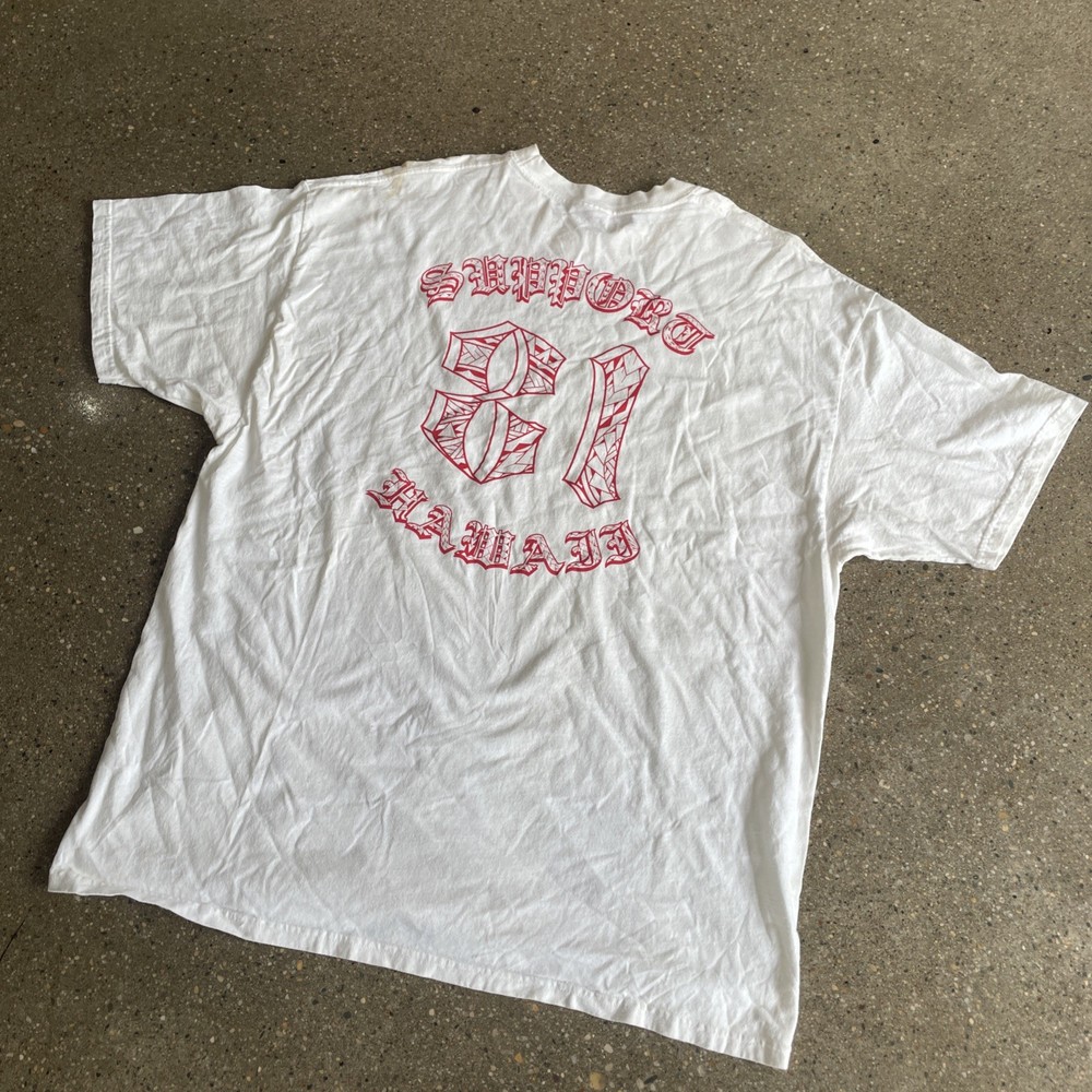 Vintage Hells Angels Hawaii T-Shirt 81 Biker White Tee USA Sz 2XL RARE
