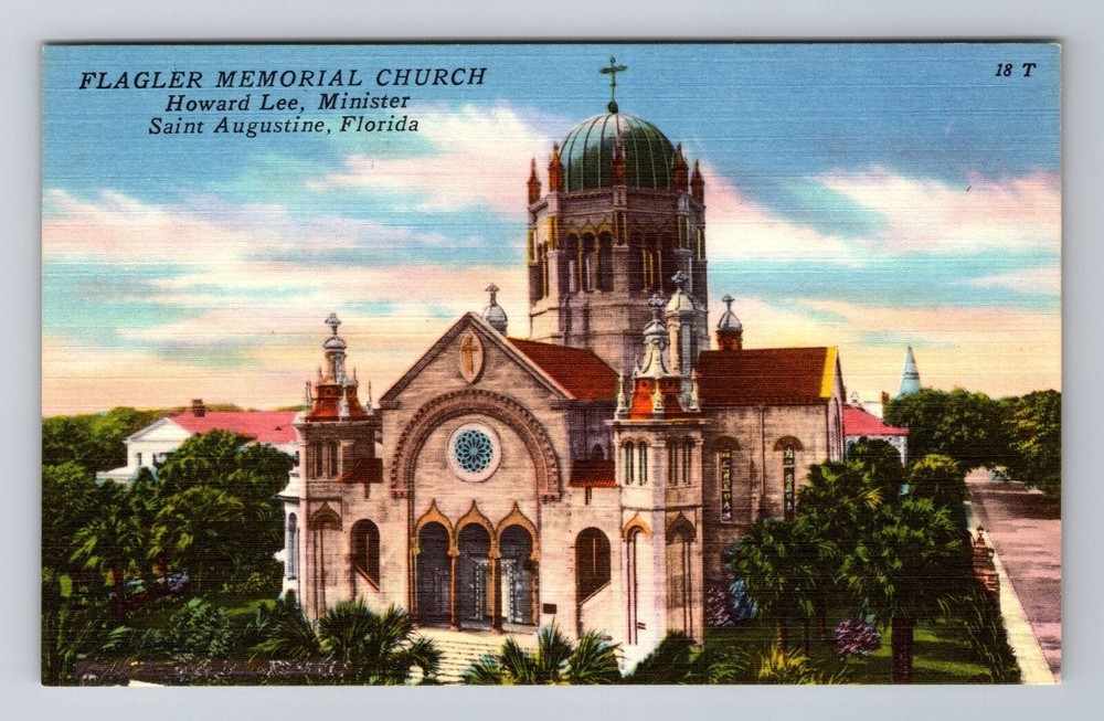 St. Augustine FL-Florida, Flagler Memorial Presbyterian Church, Vintage Postcard