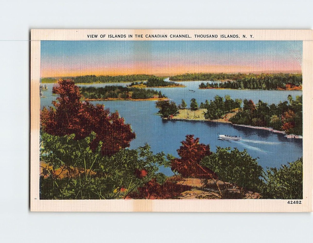Postcard View of Islands in the Canadian Channel Thousand Islands New York USA