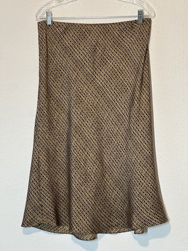 The Limited Silk Skirt Flowy Fairy Slip Midi Y2K 90s Large Brown Tan Dainty