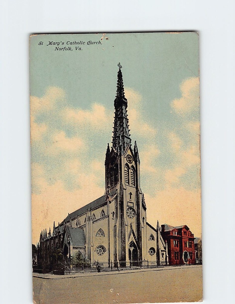 Postcard St Mary's Catholic Church  Norfolk Virginia