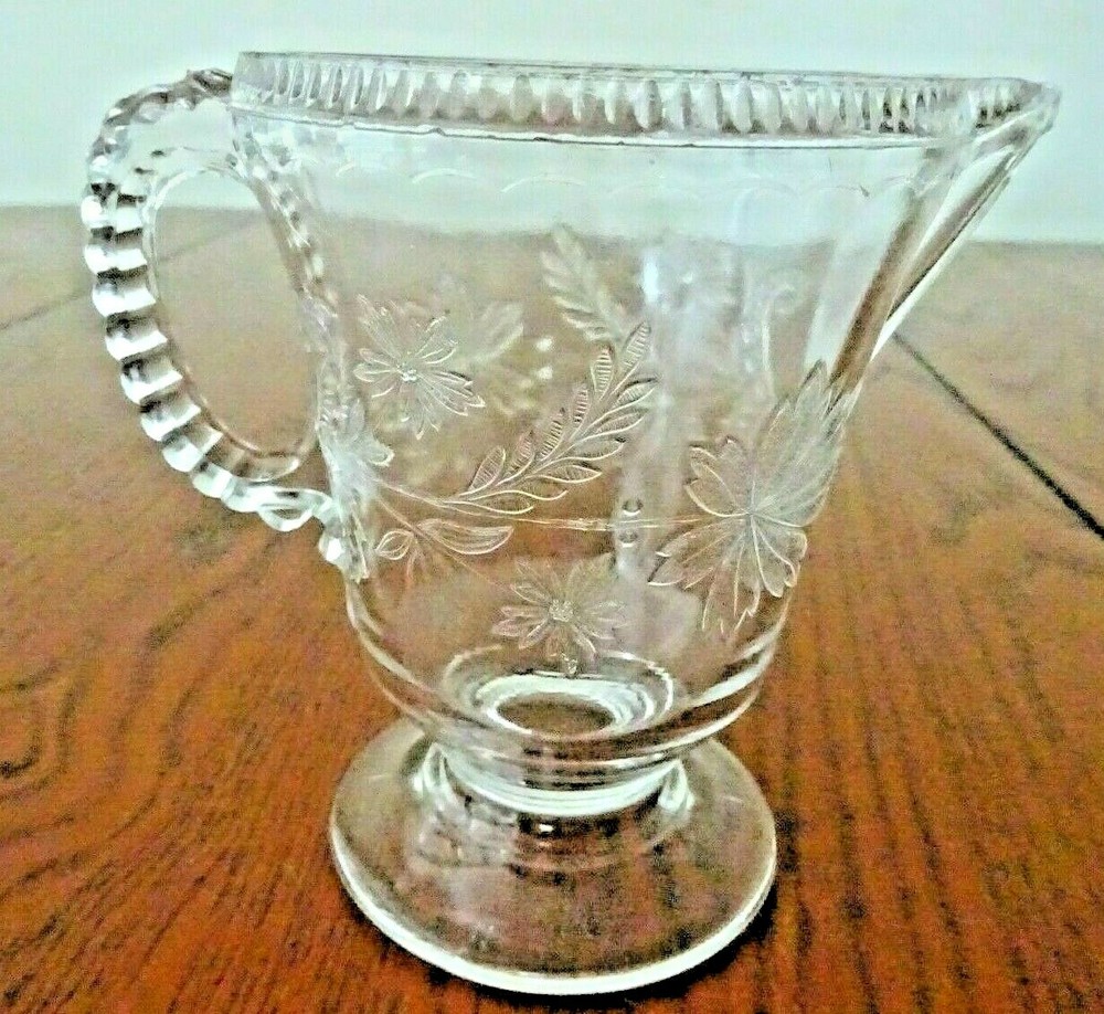 EAPG Cranesbill Clear Creamer Antique Glass 1890 B2G