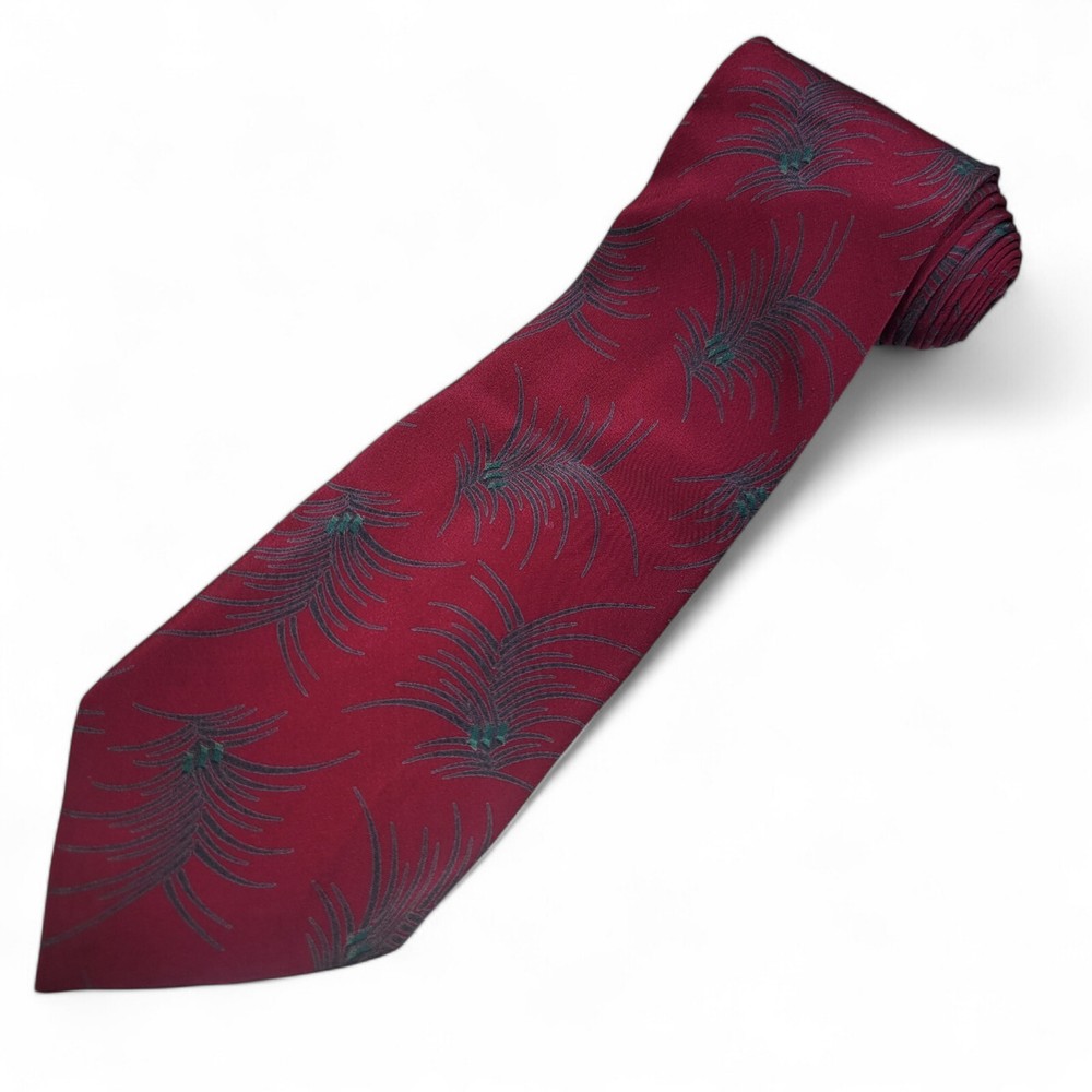 GIORGIO ARMANI Cravatte Men's Silk Necktie ITALY Designer Floral Burgundy