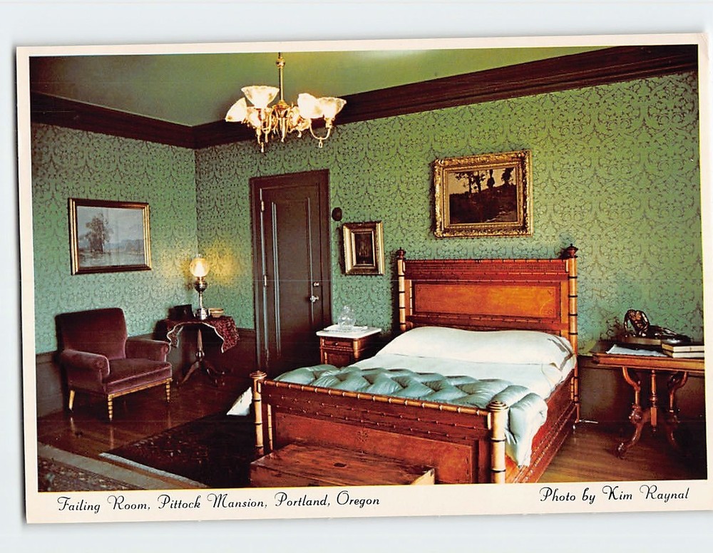 Postcard Failing Room Pittock Mansion Portland Oregon USA