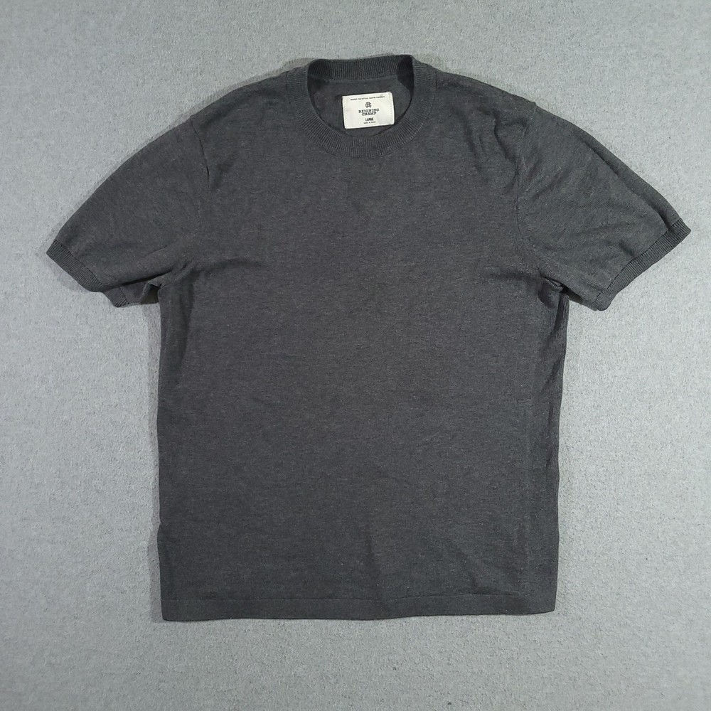 Reigning Champ Gray Cotton Cashmere Riviera T Shirt Mens Large Crew Neck