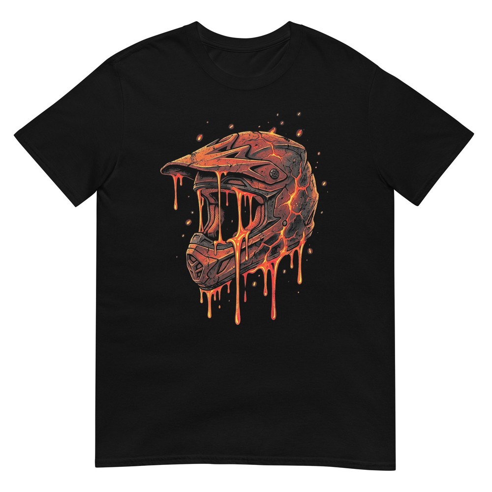 Motocross Helmet Drip Melt Graphic Dirt Bike Racing T-Shirt