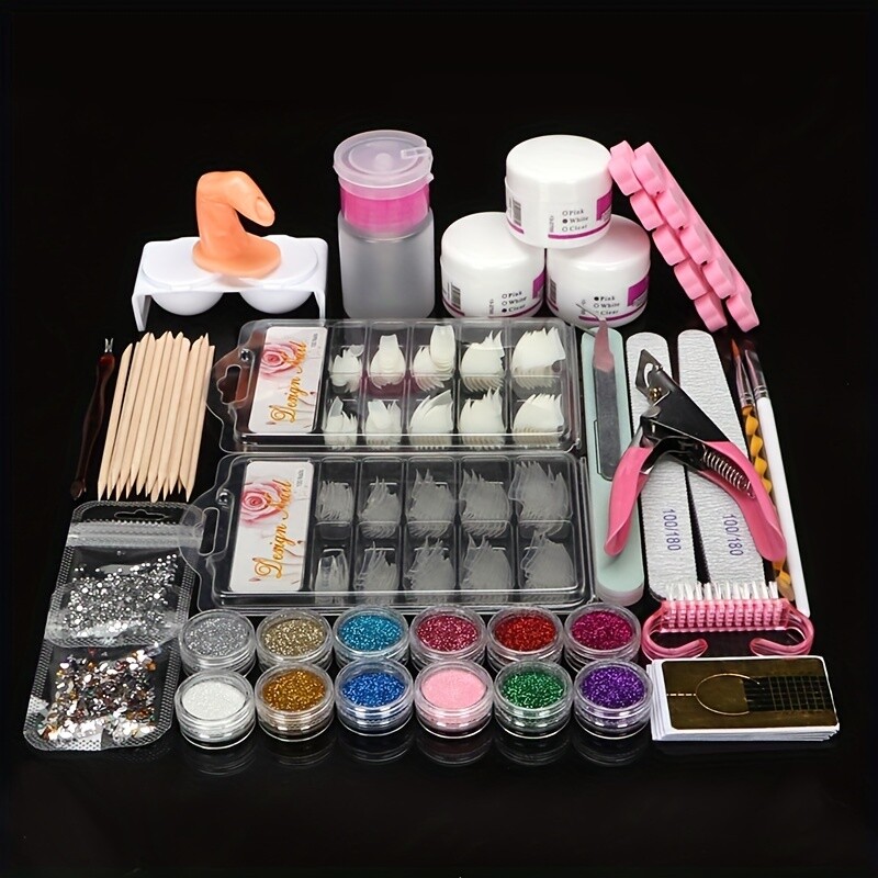 Nail Art Kit Decoration DIY Tool Nail Supplies Acrylic Nail Kit for Beginners