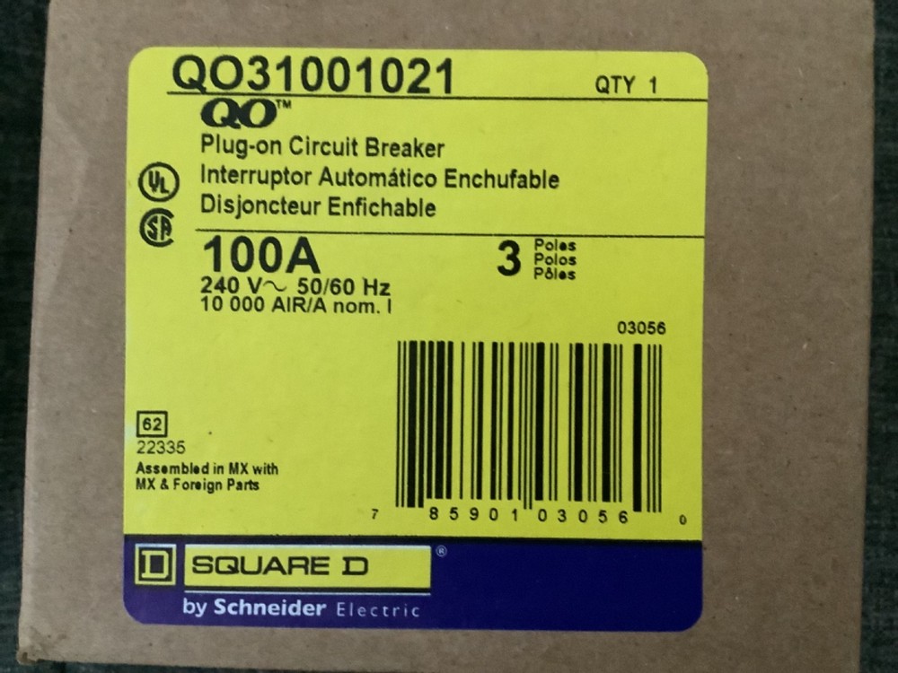 SQUARE D QO31001021 Breaker