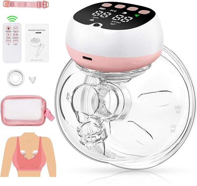 ACADIA Hands-Free Rechargeable Electric Breast Pump with 3 Modes 9 Levels Remote Control-image